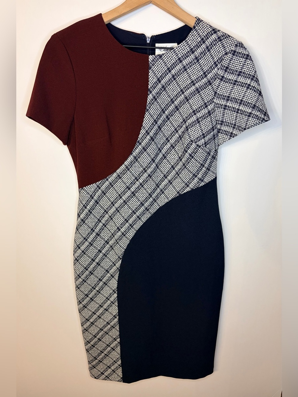 Eliza J Women’s Color Block Tweed Sheath Dress, Size 6